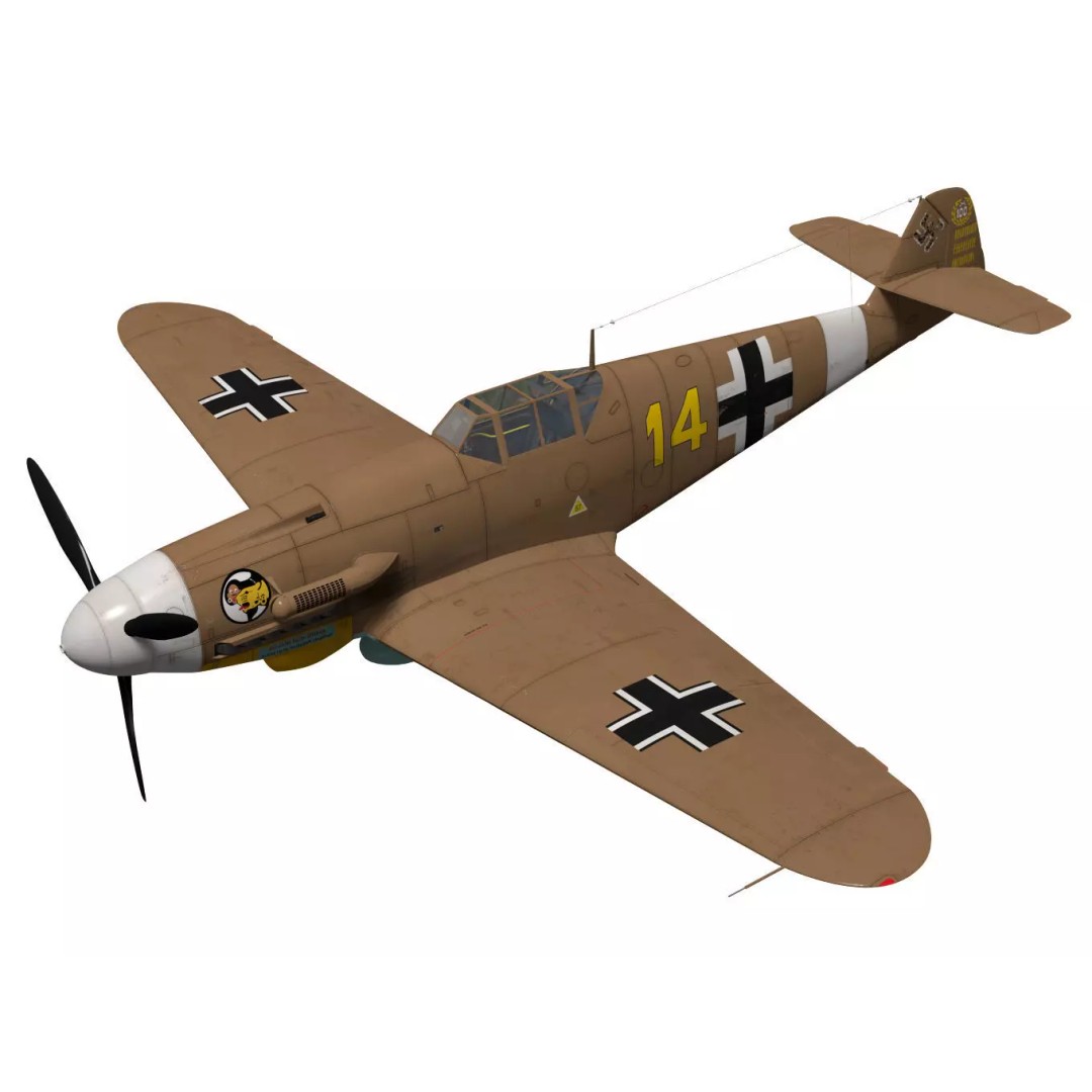 Messerschmitt Bf109 F4 3D Model – High Poly Aircraft, FBX, OBJ - View 2