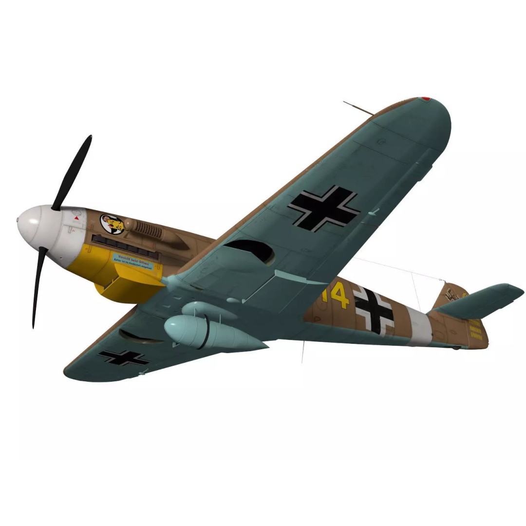 Messerschmitt Bf109 F4 3D Model – High Poly Aircraft, FBX, OBJ - View 5