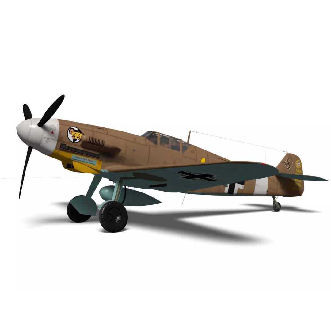 Messerschmitt Bf109 F4 3D Model – High Poly Aircraft, FBX, OBJ - View 6