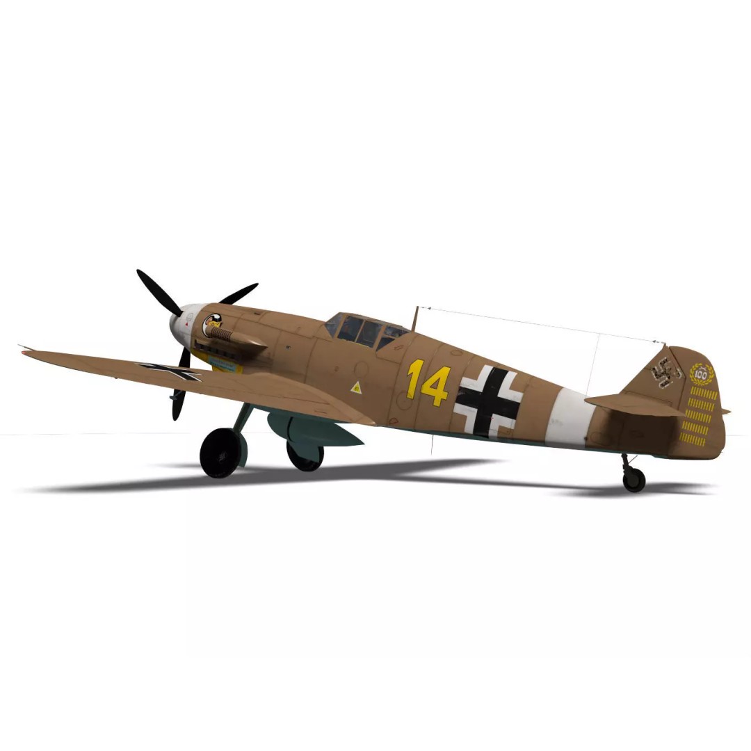 Messerschmitt Bf109 F4 3D Model – High Poly Aircraft, FBX, OBJ - View 7