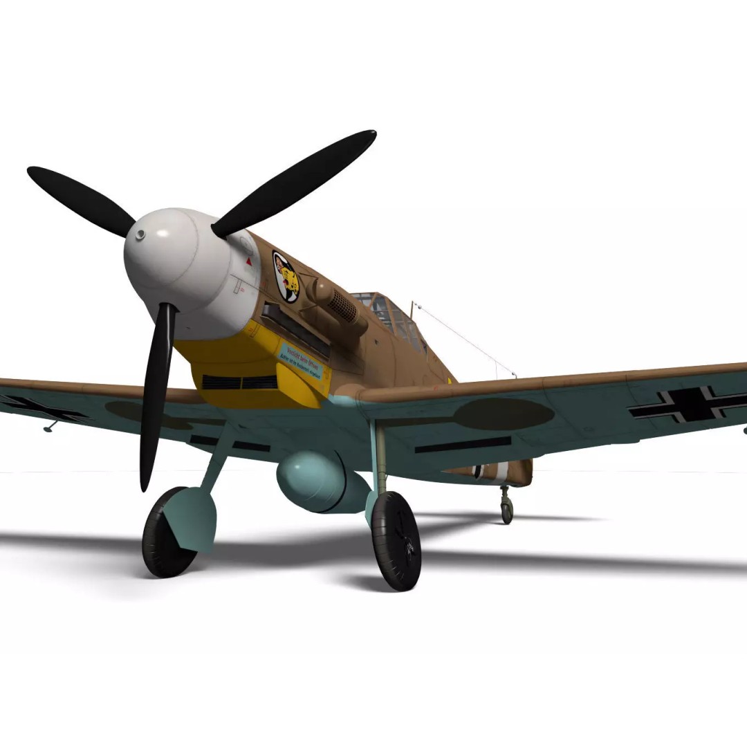 Messerschmitt Bf109 F4 3D Model – High Poly Aircraft, FBX, OBJ - View 8