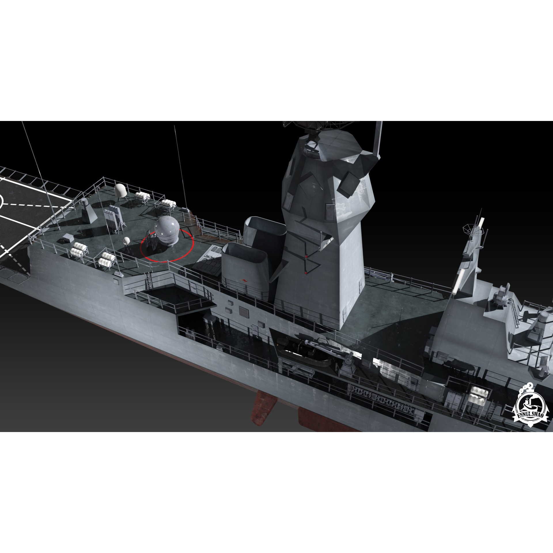 MEKO 200 Anzac Class - Low-Poly Game-Ready 3D Model - View 10