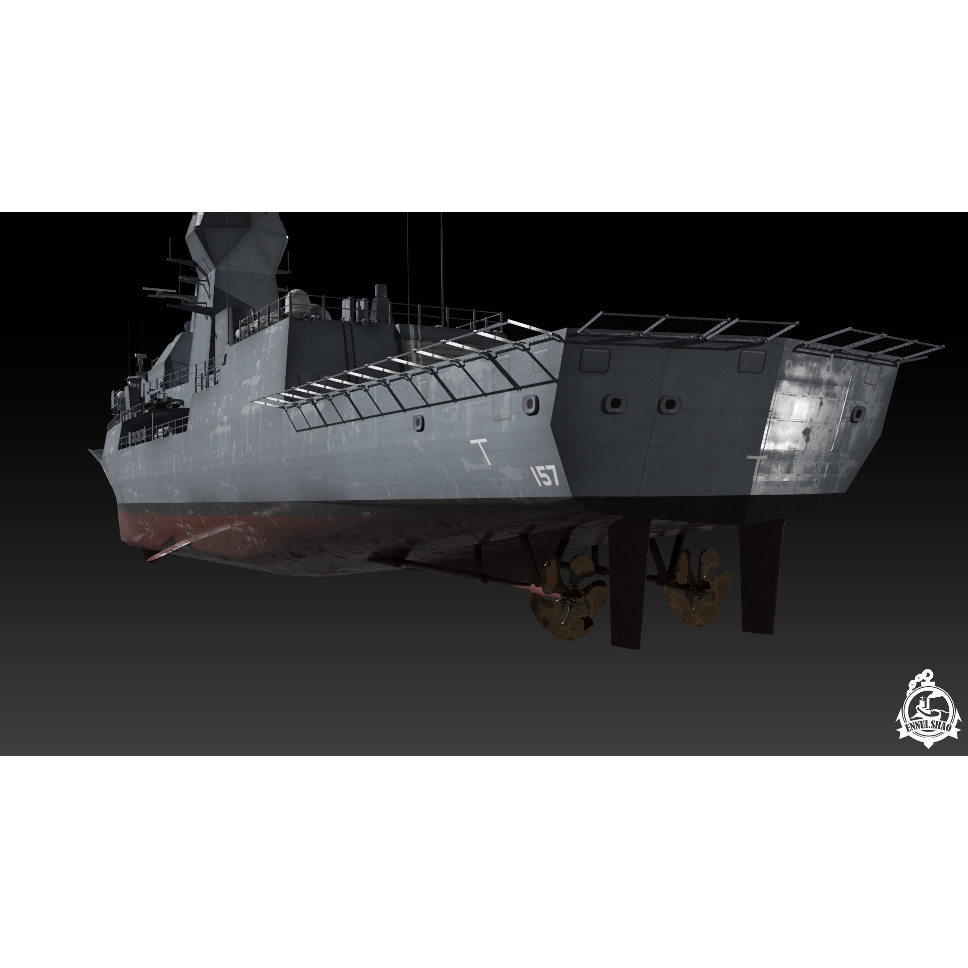MEKO 200 Anzac Class - Low-Poly Game-Ready 3D Model - View 12