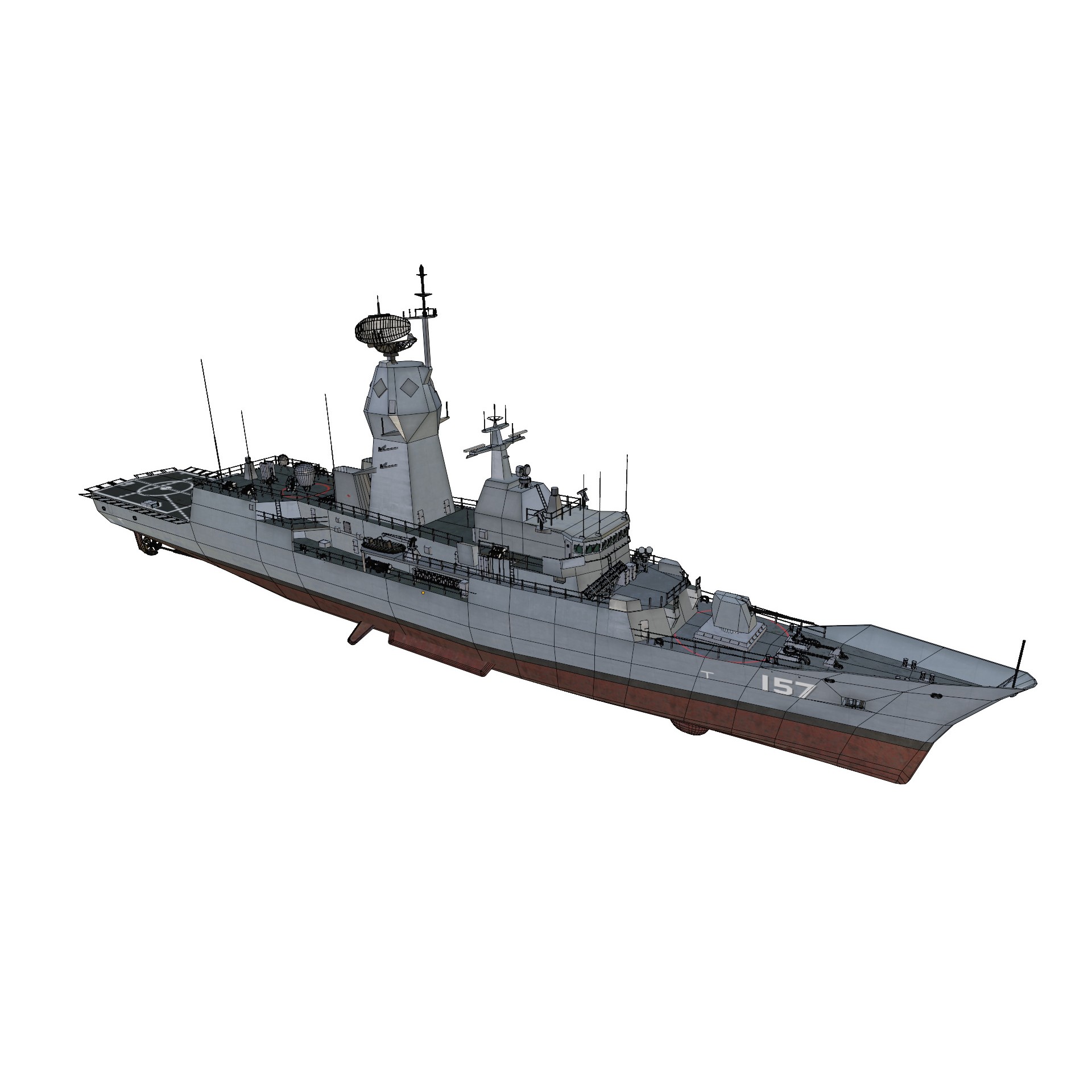 MEKO 200 Anzac Class - Low-Poly Game-Ready 3D Model - View 13
