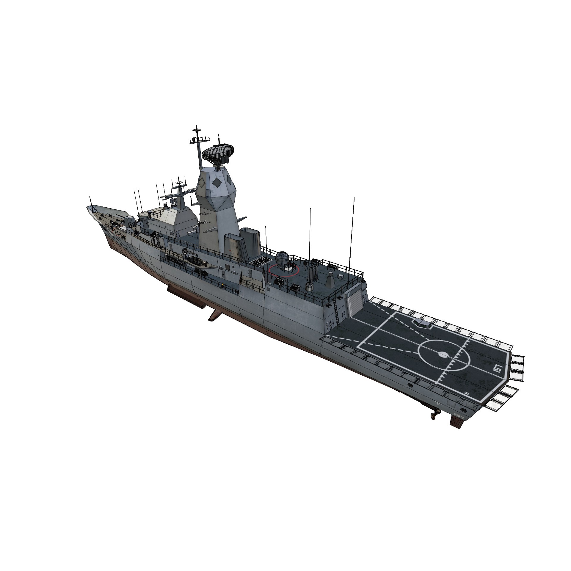 MEKO 200 Anzac Class - Low-Poly Game-Ready 3D Model - View 14