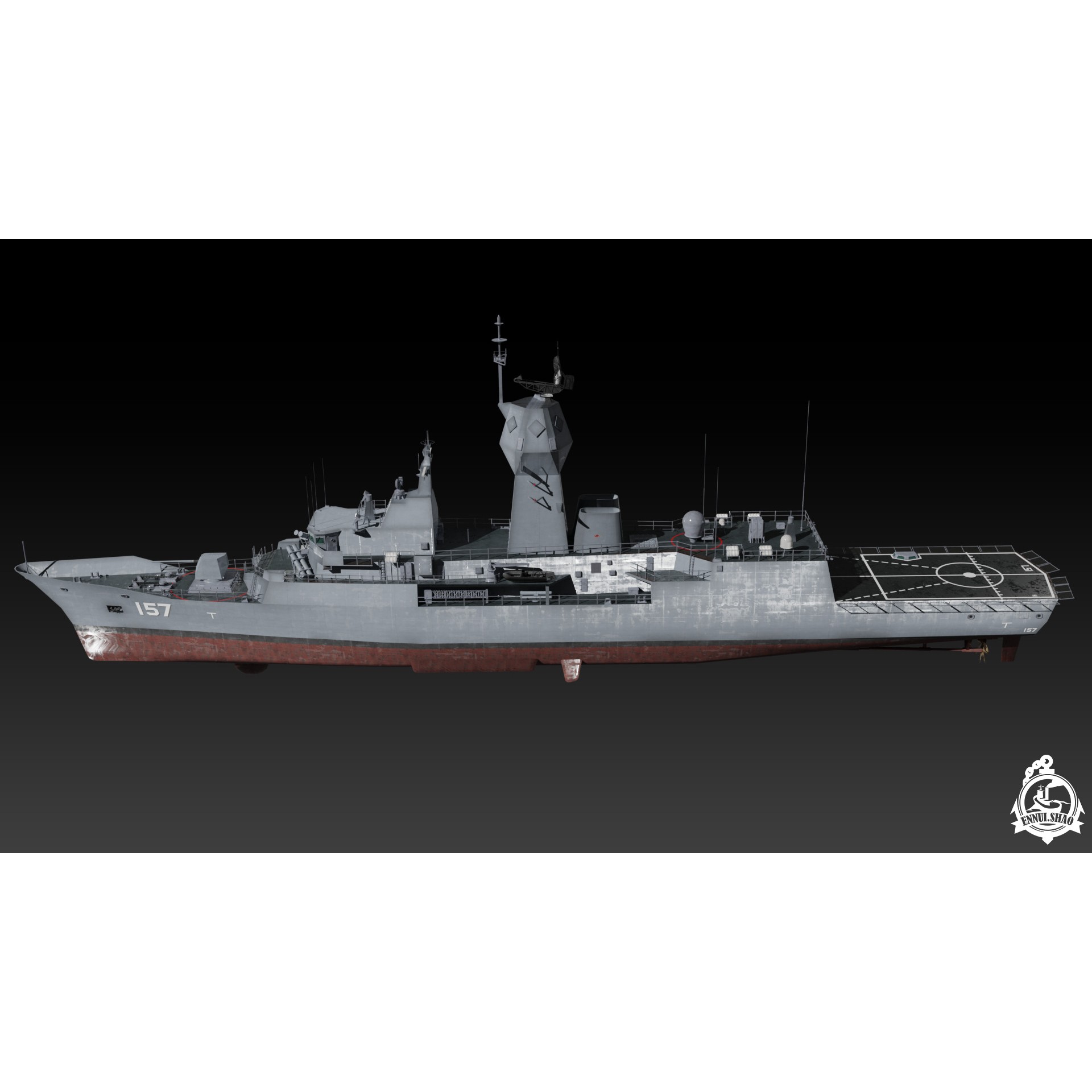 MEKO 200 Anzac Class - Low-Poly Game-Ready 3D Model - View 7