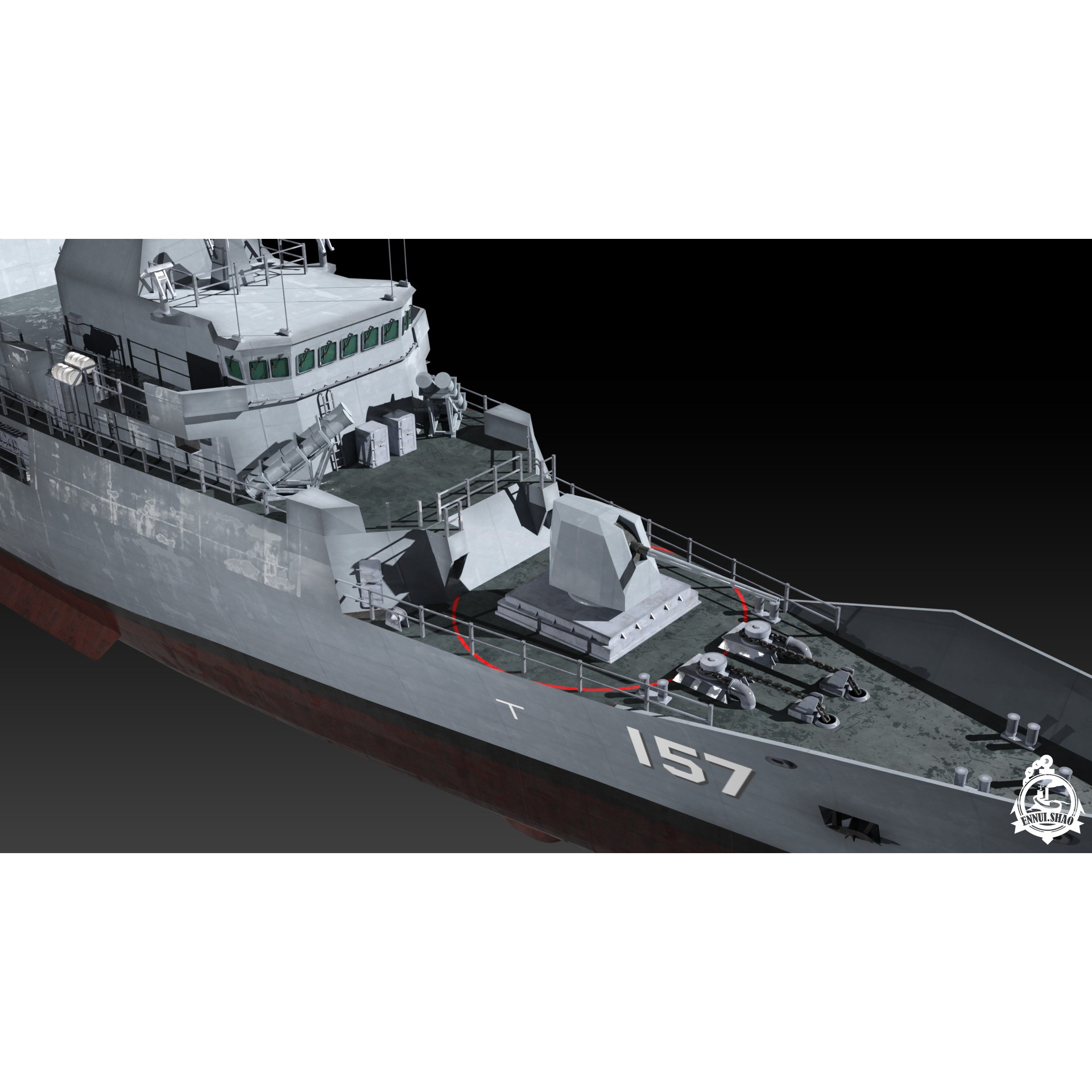 MEKO 200 Anzac Class - Low-Poly Game-Ready 3D Model - View 9