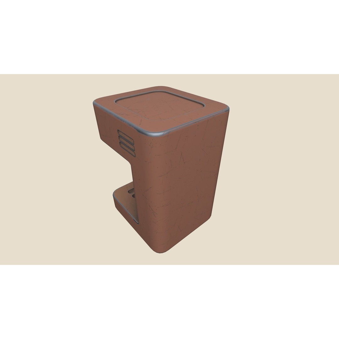 Stylized Coffee Maker 3D Model – Low Poly Game Asset, FBX, OBJ, Blender - View 6