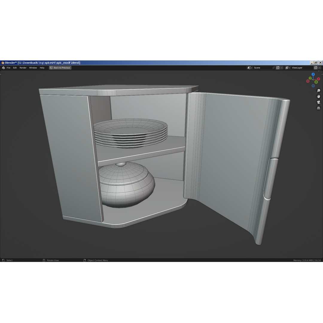 Modern Spice Rack 3D Model – Stylish Kitchen Furniture, FBX, Blender - View 13