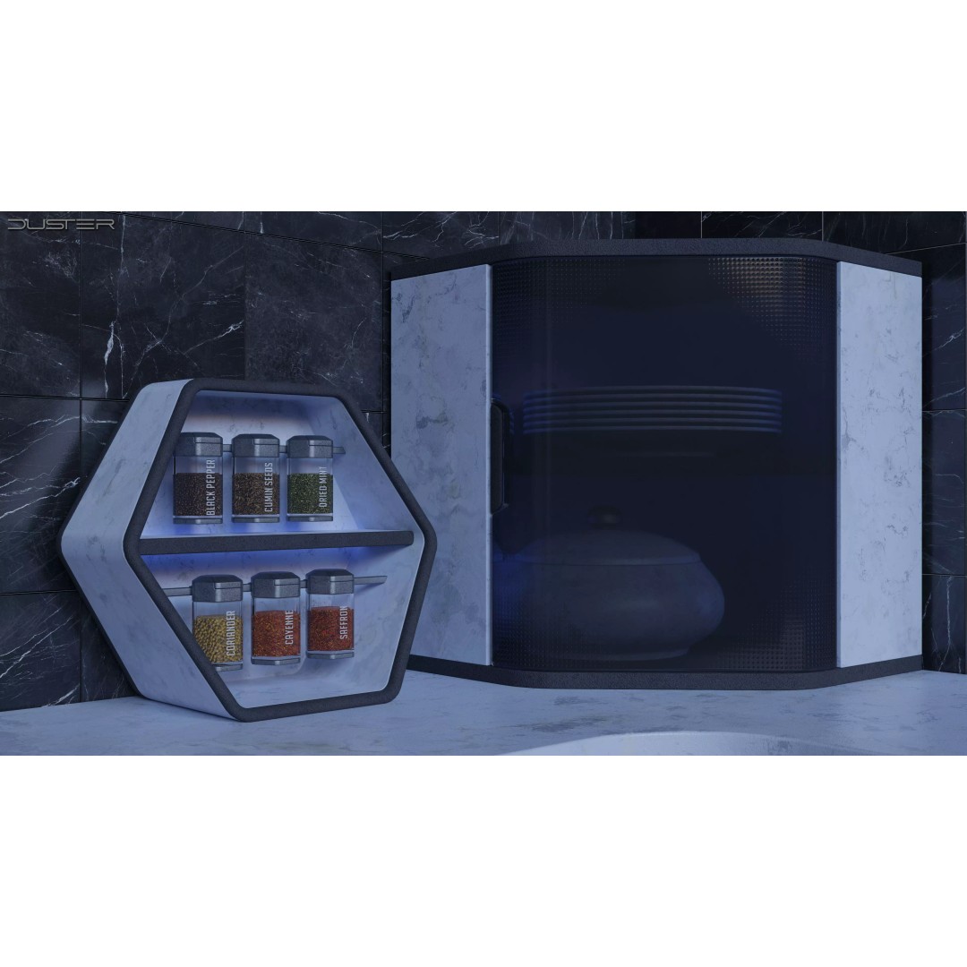 Modern Spice Rack 3D Model – Stylish Kitchen Furniture, FBX, Blender - View 2