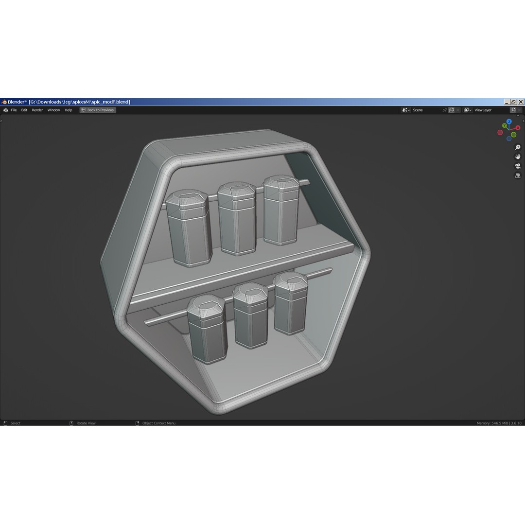 Modern Spice Rack 3D Model – Stylish Kitchen Furniture, FBX, Blender - View 7