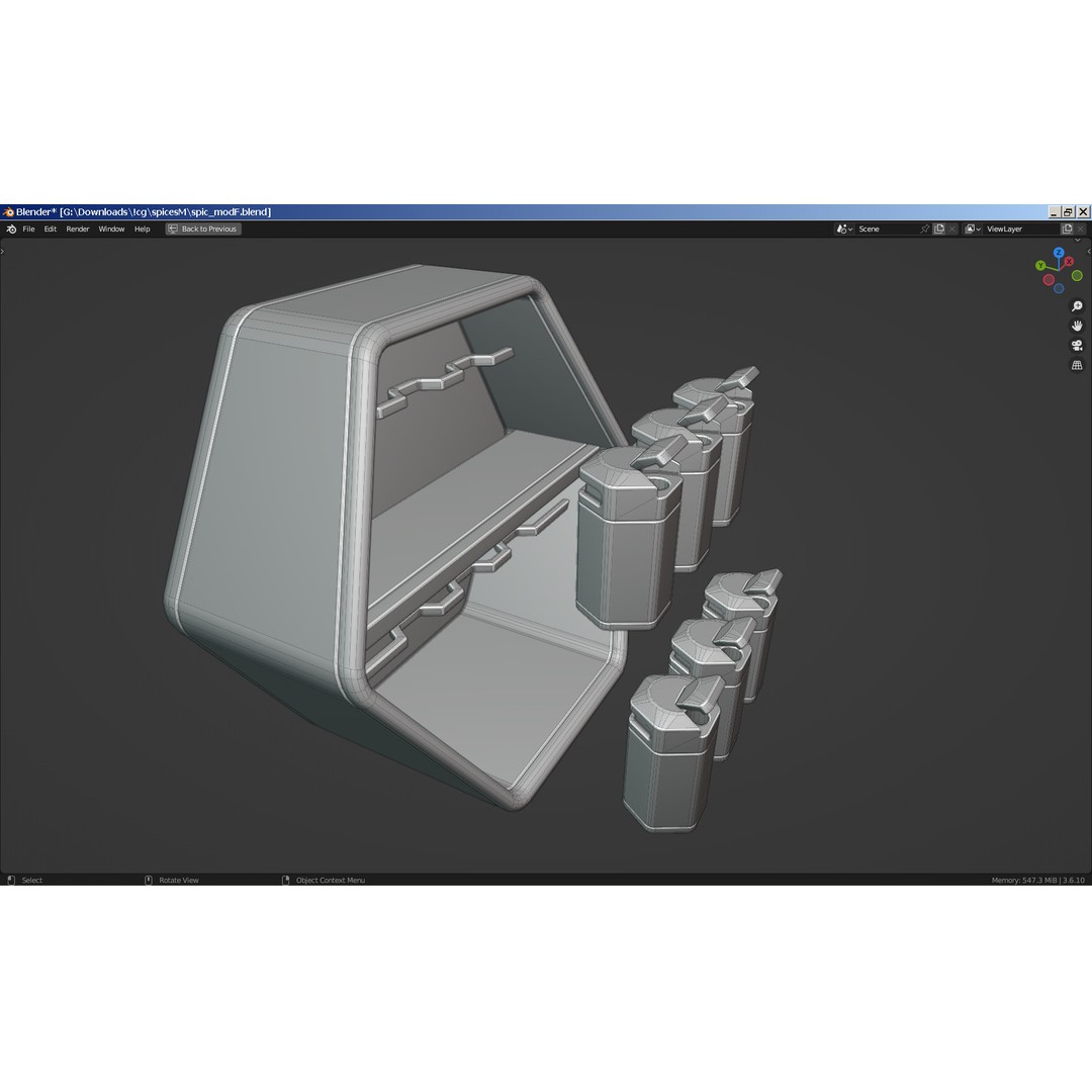 Modern Spice Rack 3D Model – Stylish Kitchen Furniture, FBX, Blender - View 8