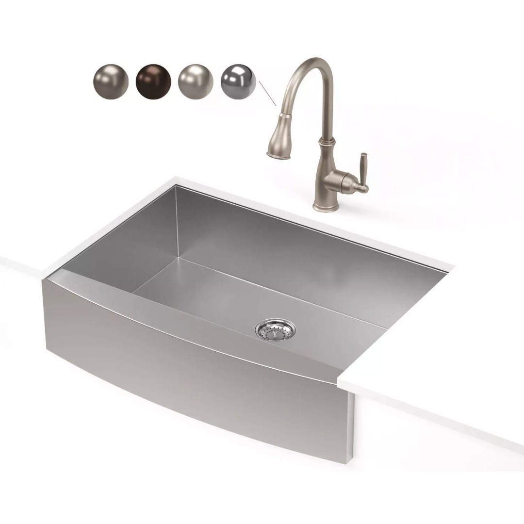 MOEN Kitchen Sink 3D Model – Modern Stainless Steel Design, FBX & OBJ - View 2