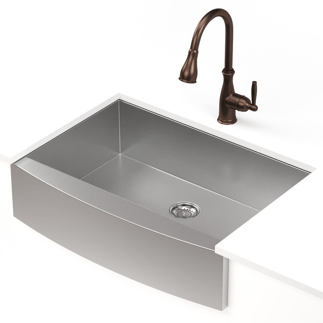 MOEN Kitchen Sink 3D Model – Modern Stainless Steel Design, FBX & OBJ - View 4