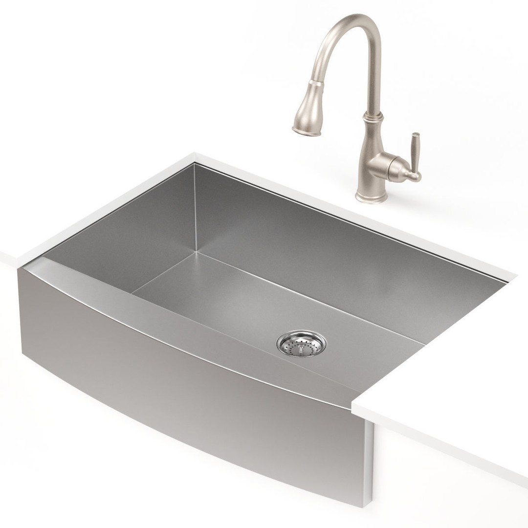 MOEN Kitchen Sink 3D Model – Modern Stainless Steel Design, FBX & OBJ - View 5