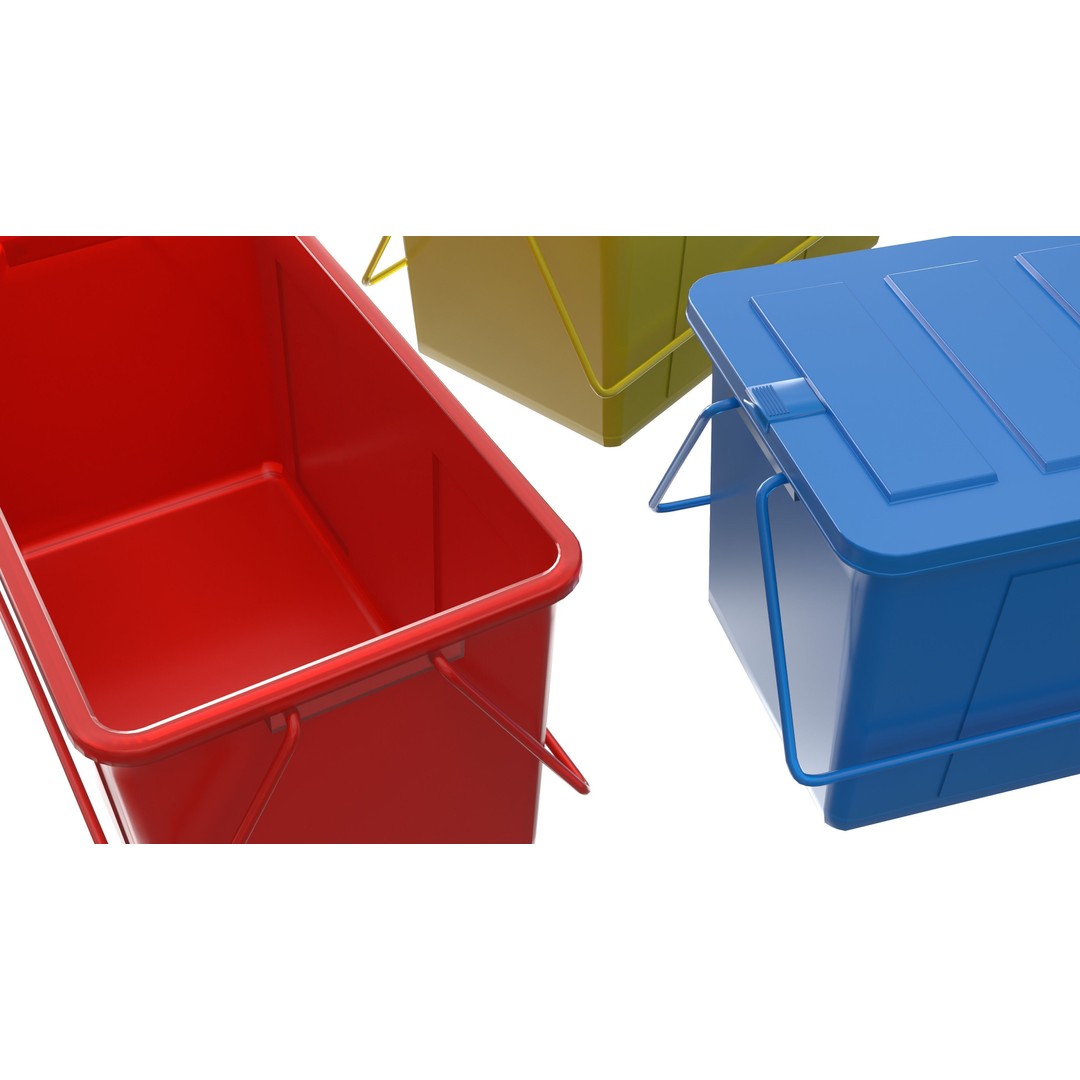 Plastic Box 3D Model – Low Poly Game-Ready Container Set, FBX, OBJ - View 10