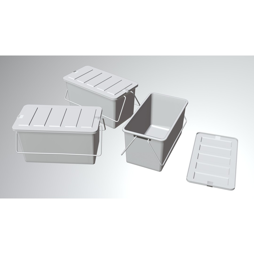 Plastic Box 3D Model – Low Poly Game-Ready Container Set, FBX, OBJ - View 11