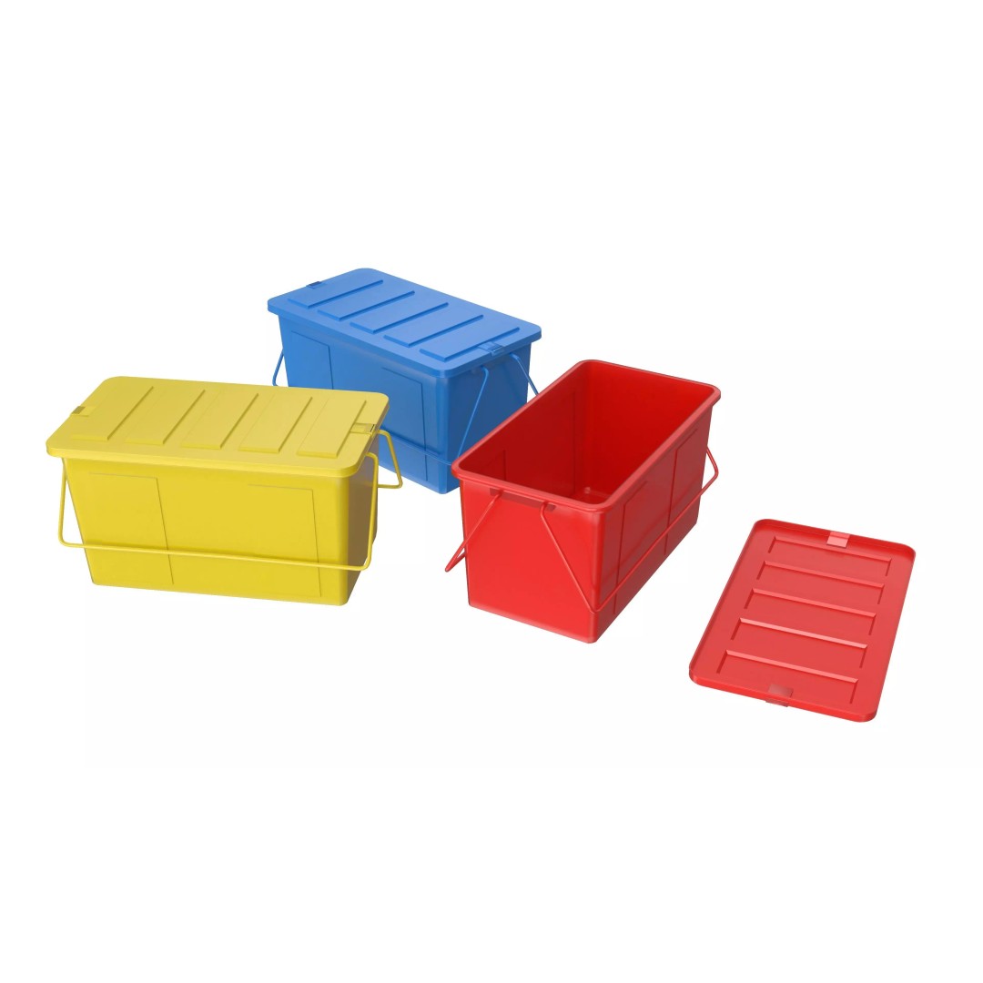 Plastic Box 3D Model – Low Poly Game-Ready Container Set, FBX, OBJ - View 2