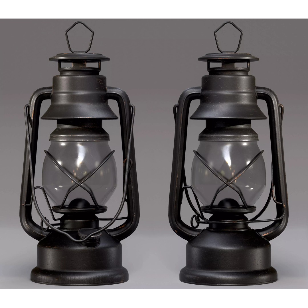 Old Lamp 3D Model – Low Poly Game-Ready Antique Light Asset, FBX - View 2