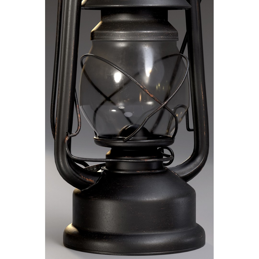 Old Lamp 3D Model – Low Poly Game-Ready Antique Light Asset, FBX - View 4