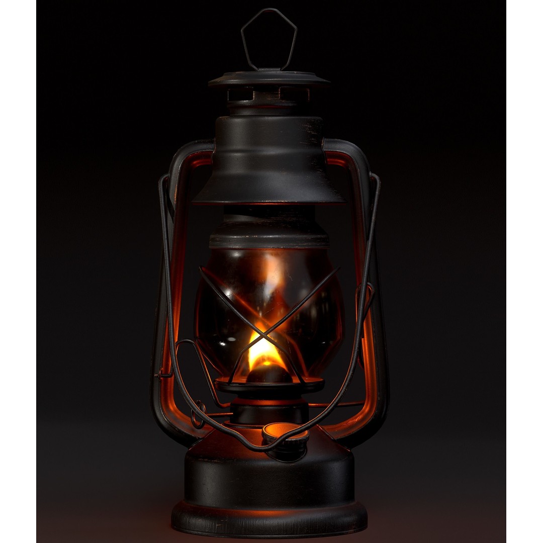 Old Lamp 3D Model – Low Poly Game-Ready Antique Light Asset, FBX - View 5