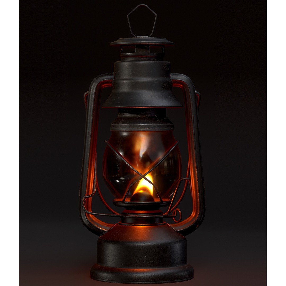 Old Lamp 3D Model – Low Poly Game-Ready Antique Light Asset, FBX - View 6