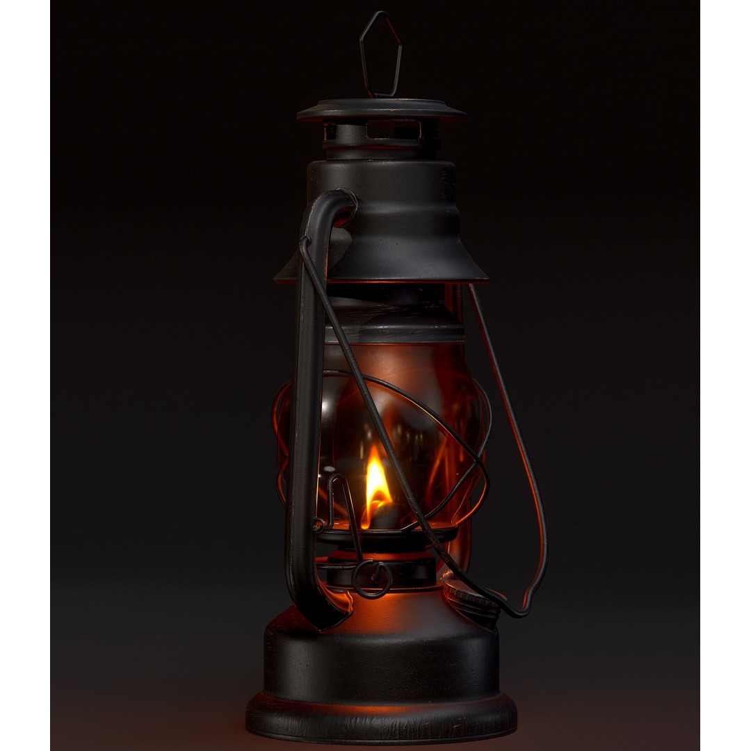 Old Lamp 3D Model – Low Poly Game-Ready Antique Light Asset, FBX - View 7