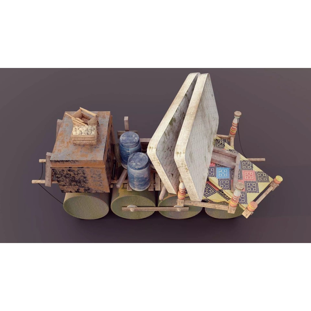 Flood Boat 3D Model – Low Poly Game Asset with PBR Textures - View 4