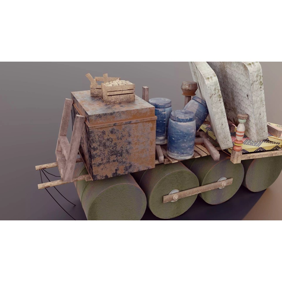 Flood Boat 3D Model – Low Poly Game Asset with PBR Textures - View 7