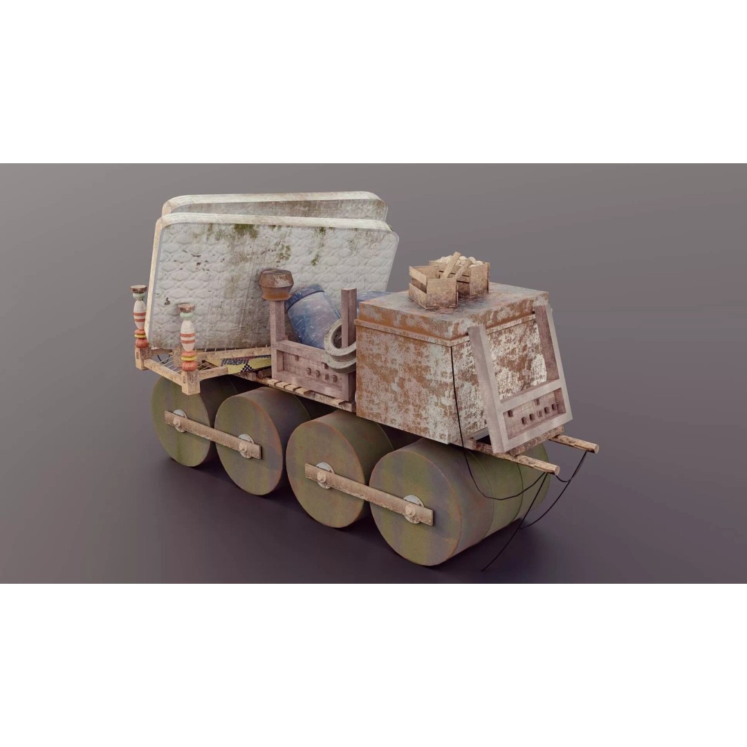Flood Boat 3D Model – Low Poly Game Asset with PBR Textures - View 8