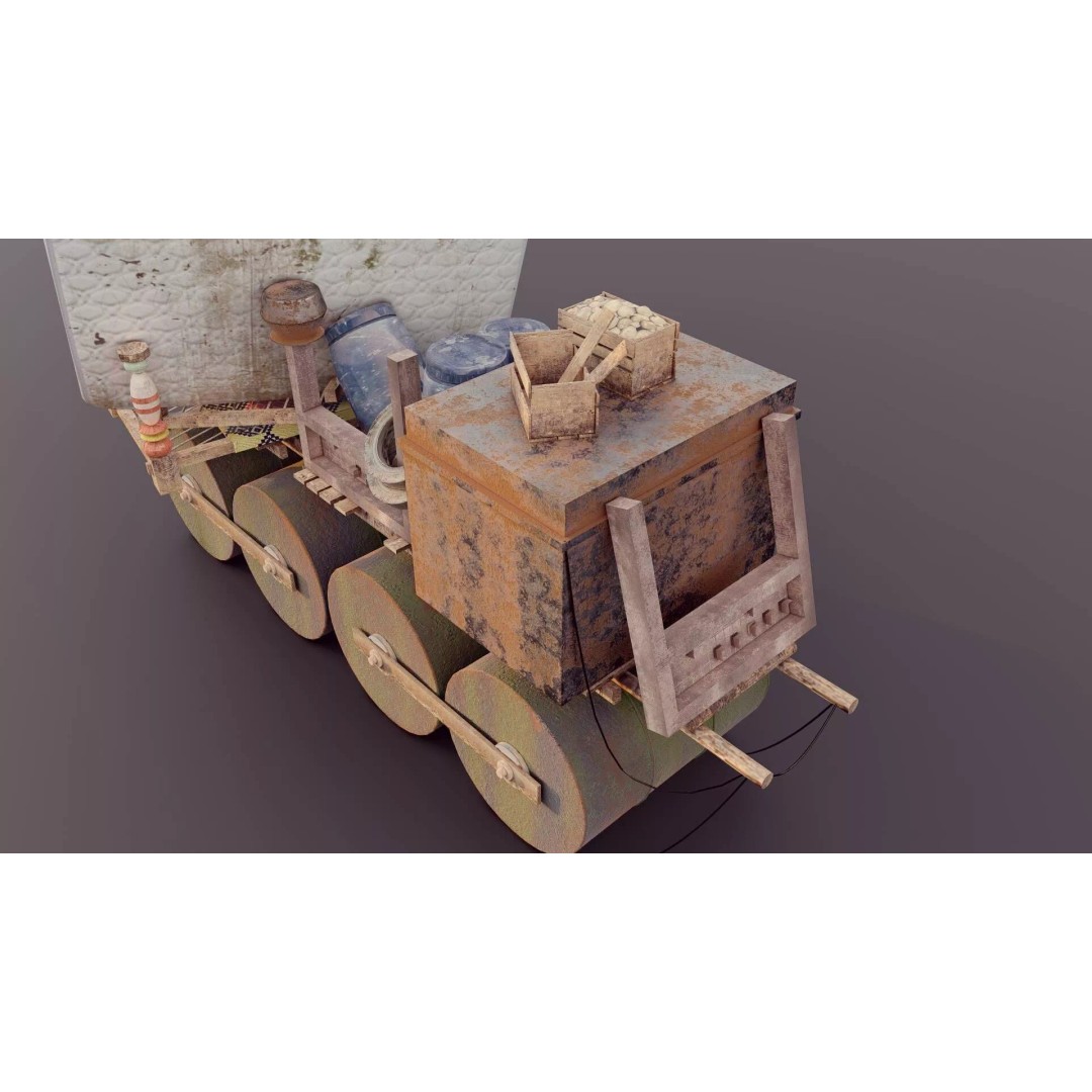 Flood Boat 3D Model – Low Poly Game Asset with PBR Textures - View 9