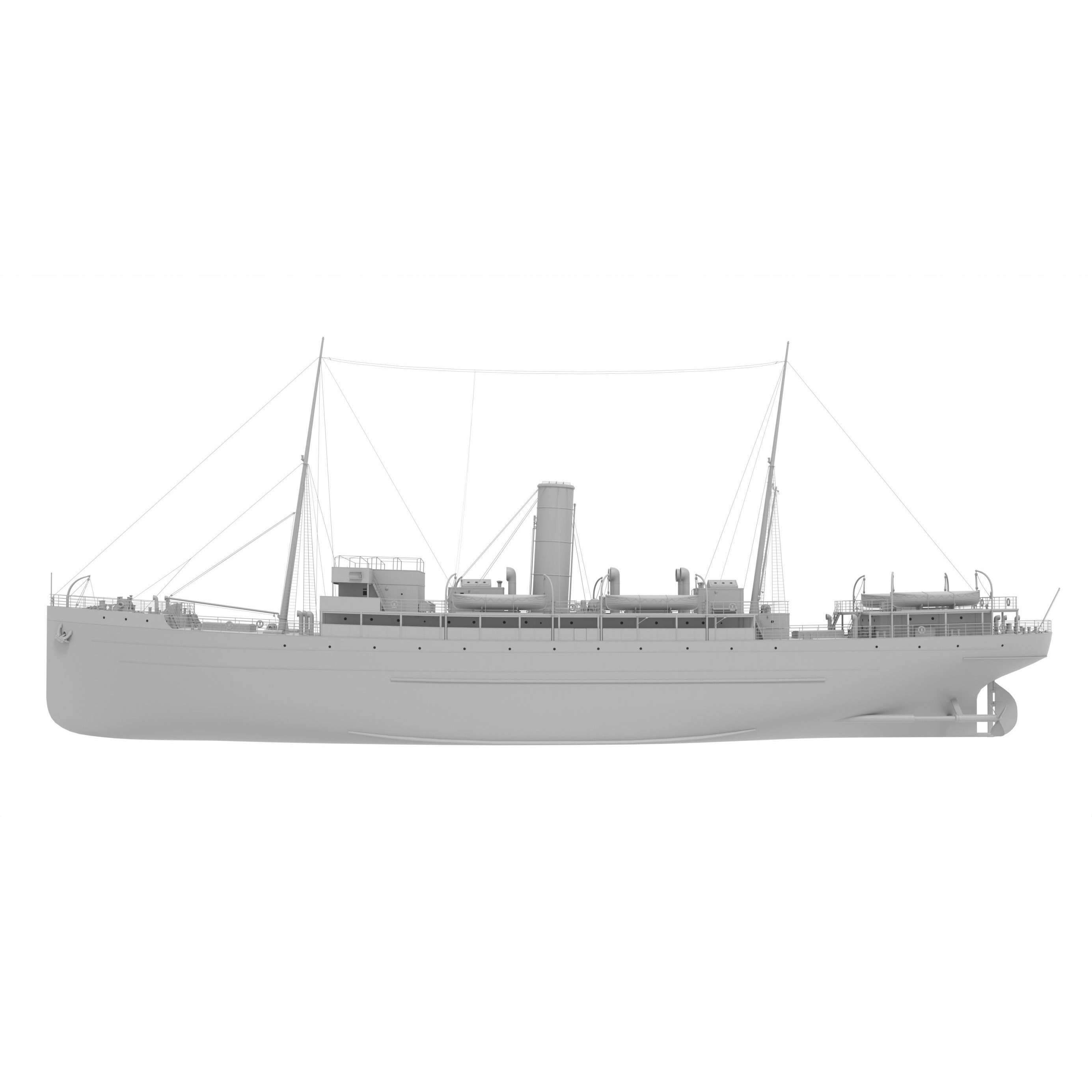 Steam Ship - Game-Ready 3D Model - View 11