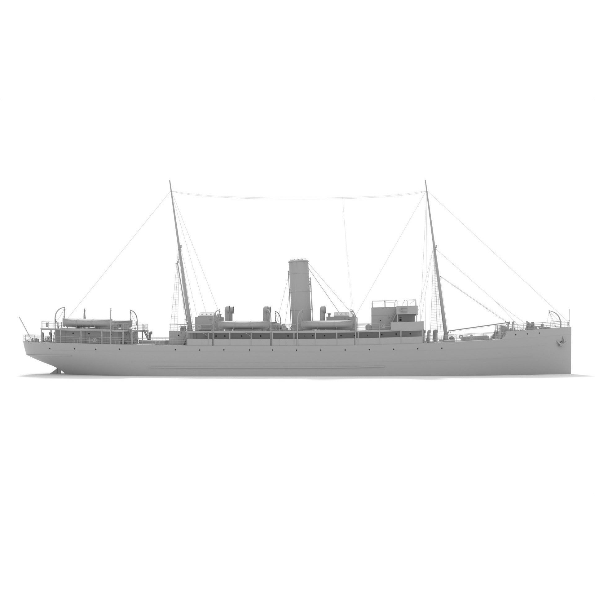 Steam Ship - Game-Ready 3D Model - View 15