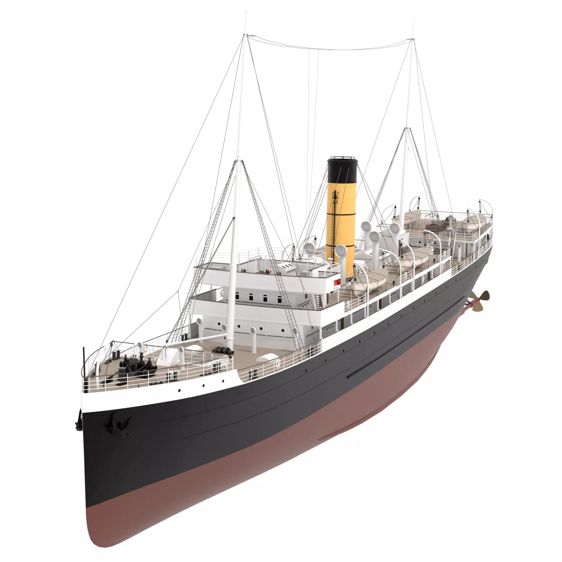 Steam Ship - Game-Ready 3D Model - View 3