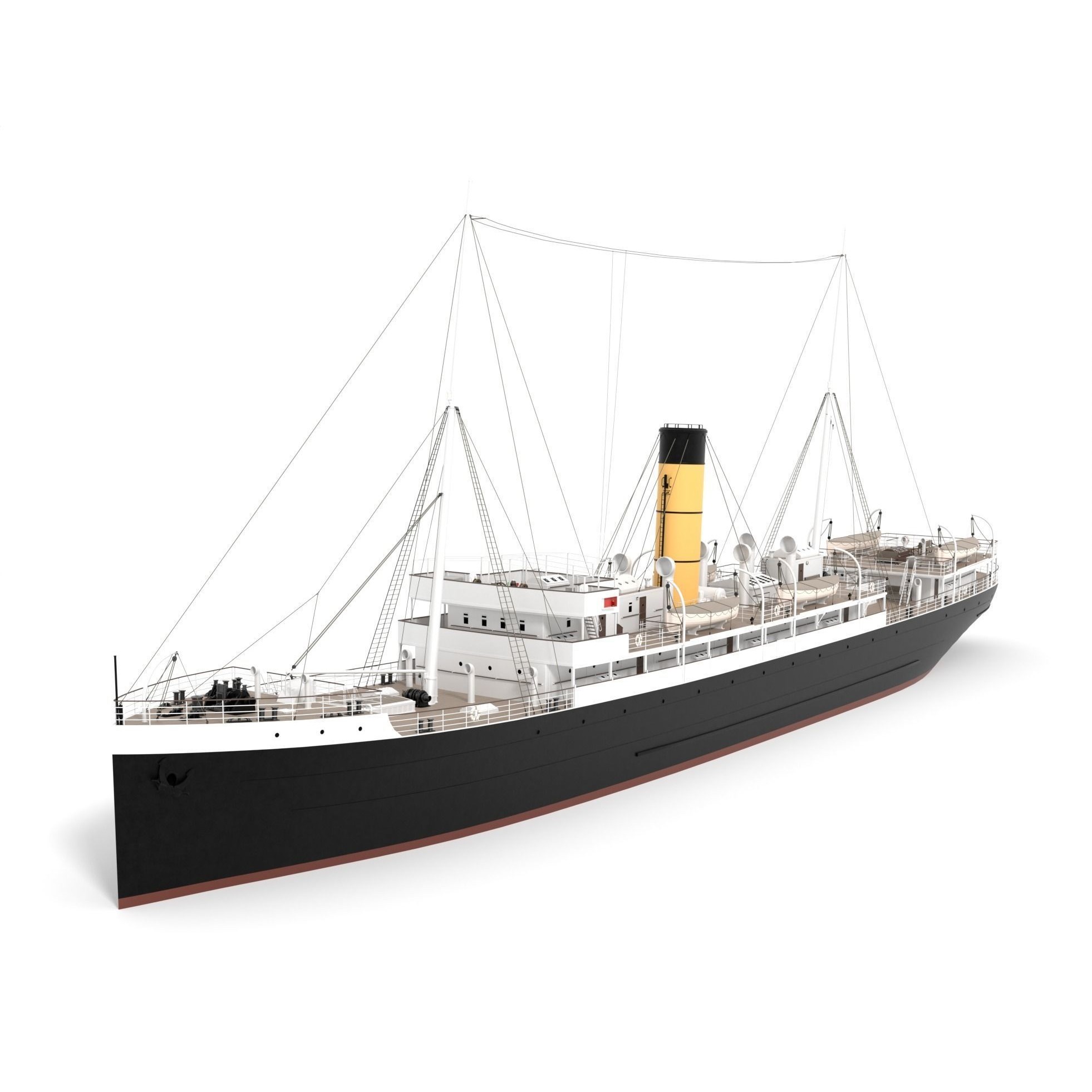 Steam Ship - Game-Ready 3D Model - View 4
