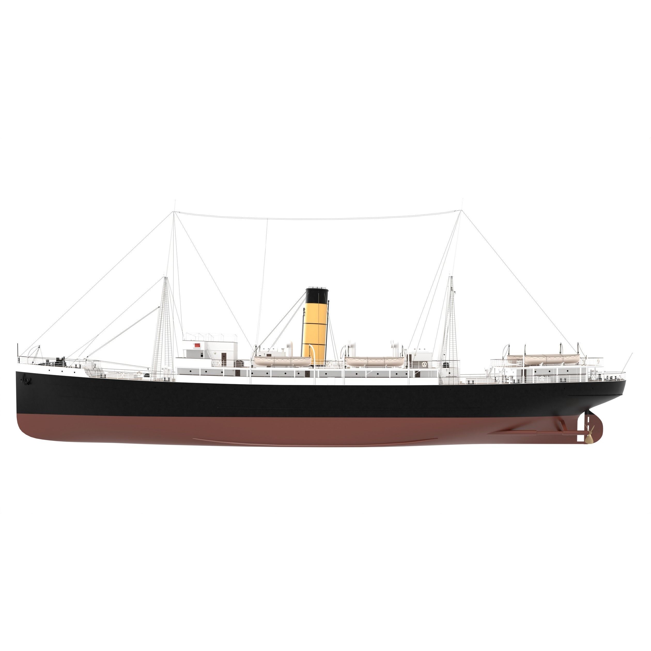 Steam Ship - Game-Ready 3D Model - View 5