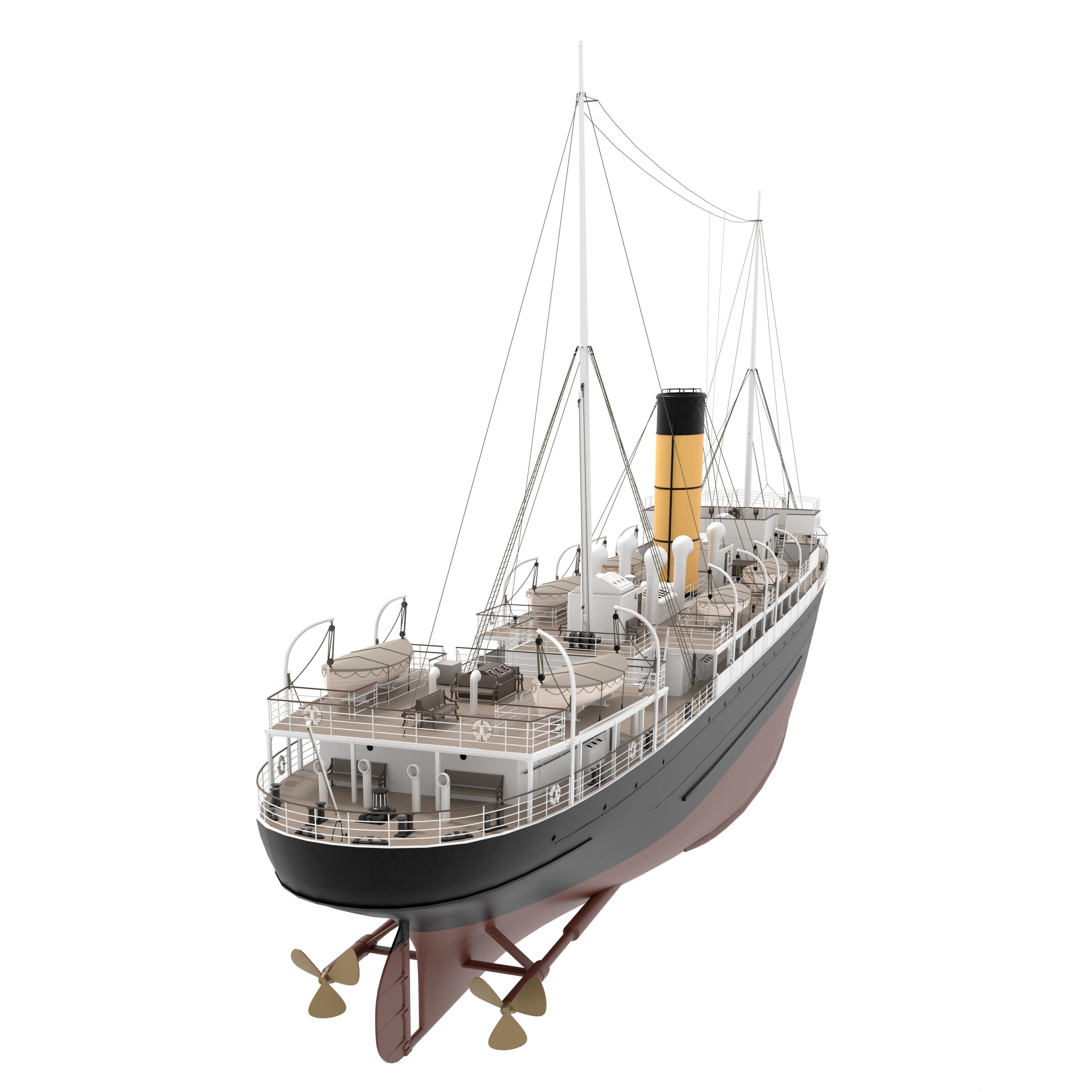 Steam Ship - Game-Ready 3D Model - View 6