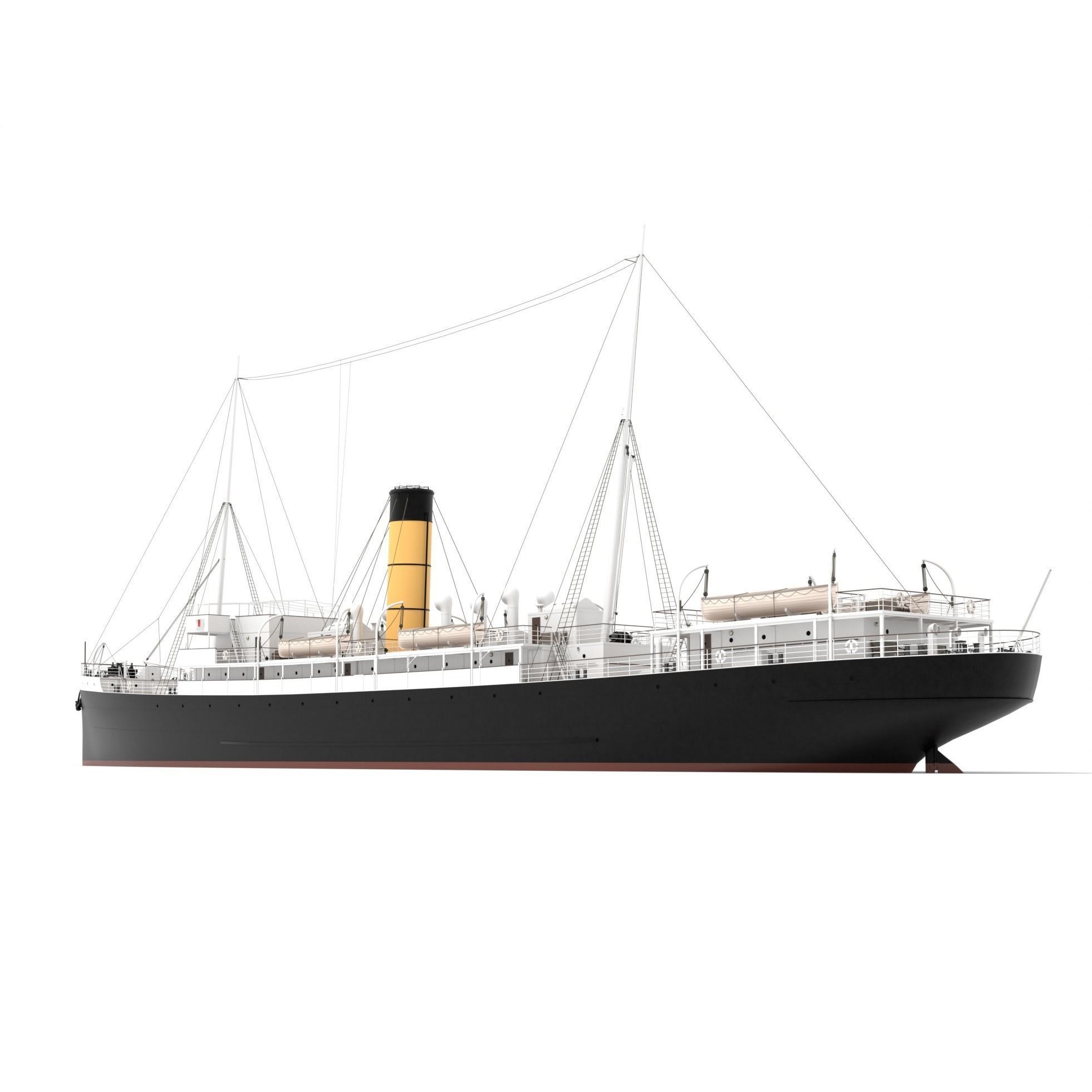 Steam Ship - Game-Ready 3D Model - View 8