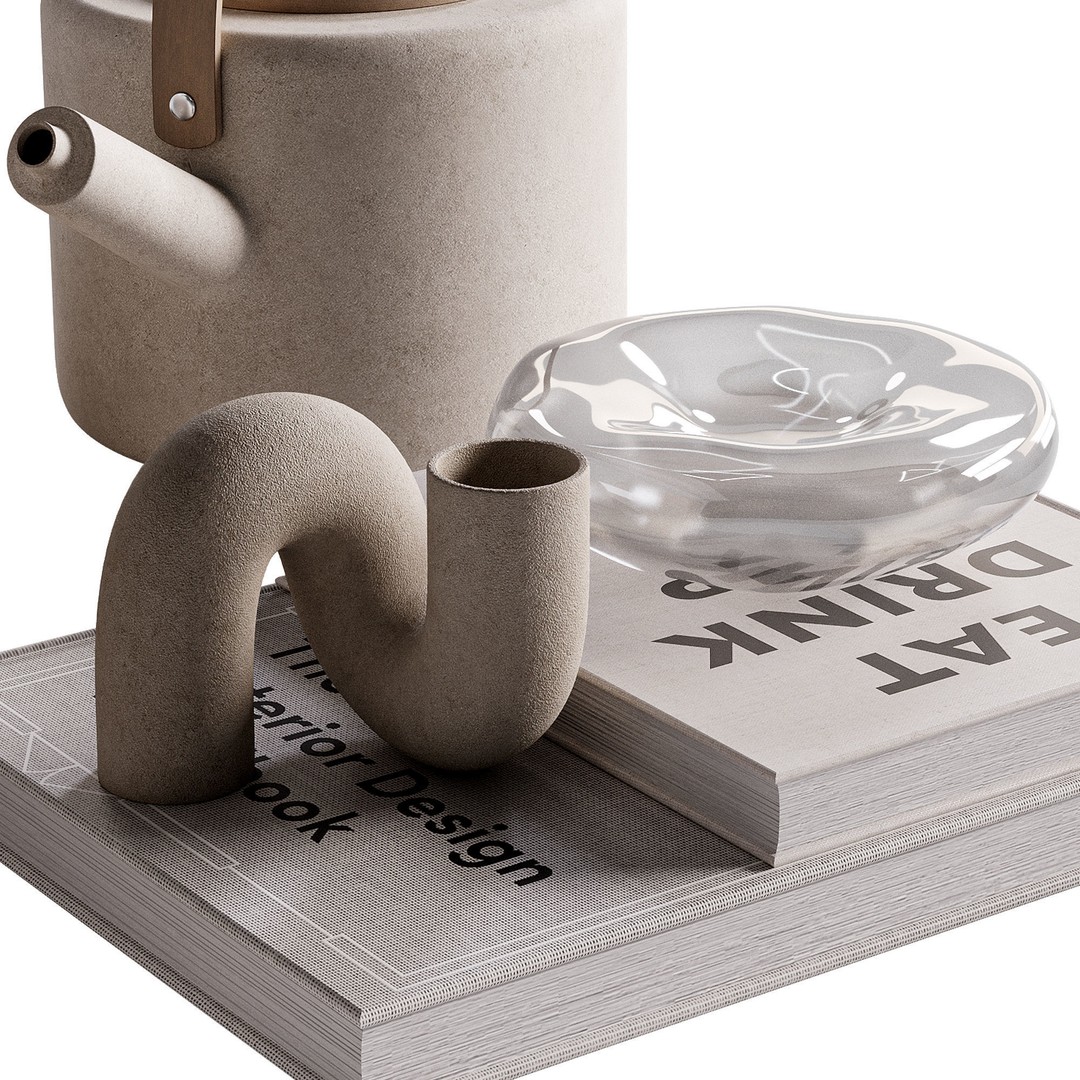 Decorative Set 42 3D Model – Elegant Household Tableware, OBJ & FBX - View 3
