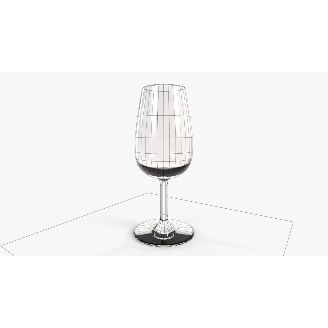 Port Wine Glass 3D Model – Low Poly PBR Kitchenware, FBX, OBJ - View 3