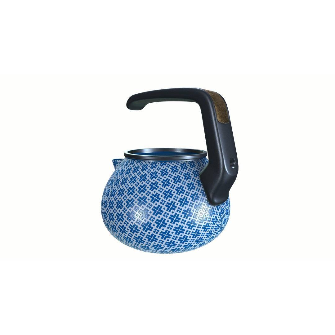 Teapot 3D Model – Elegant Ceramic Kitchenware with PBR Textures