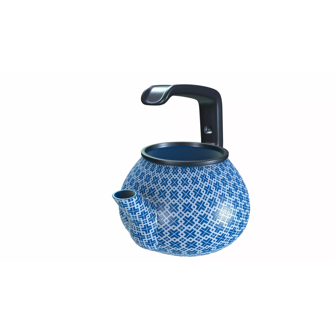 Teapot 3D Model – Elegant Ceramic Kitchenware with PBR Textures - View 2