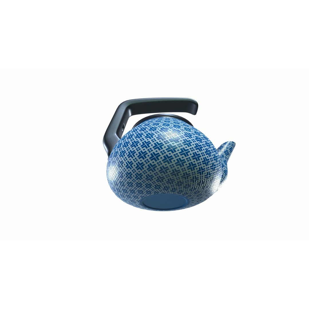 Teapot 3D Model – Elegant Ceramic Kitchenware with PBR Textures - View 3