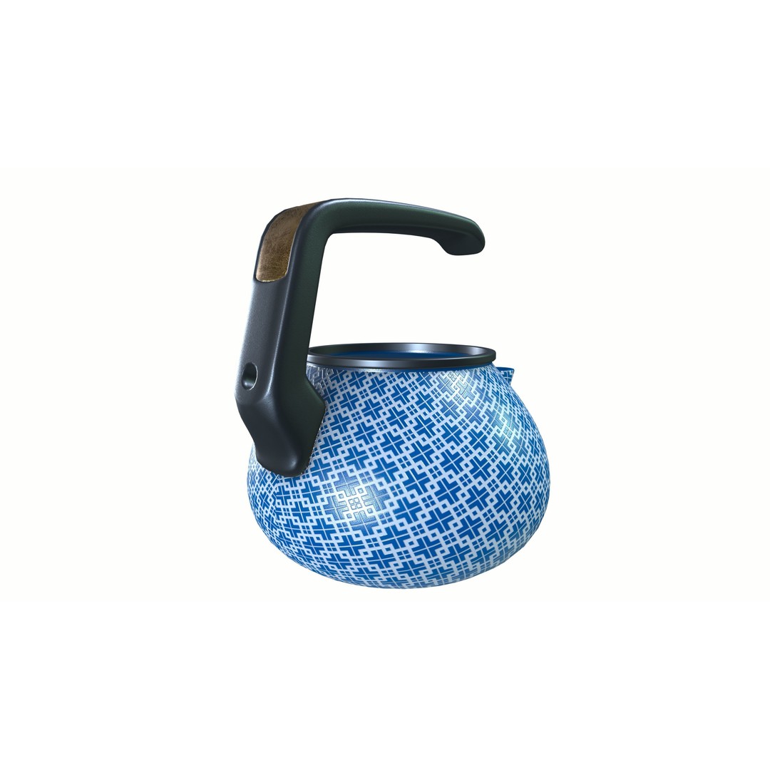 Teapot 3D Model – Elegant Ceramic Kitchenware with PBR Textures - View 4