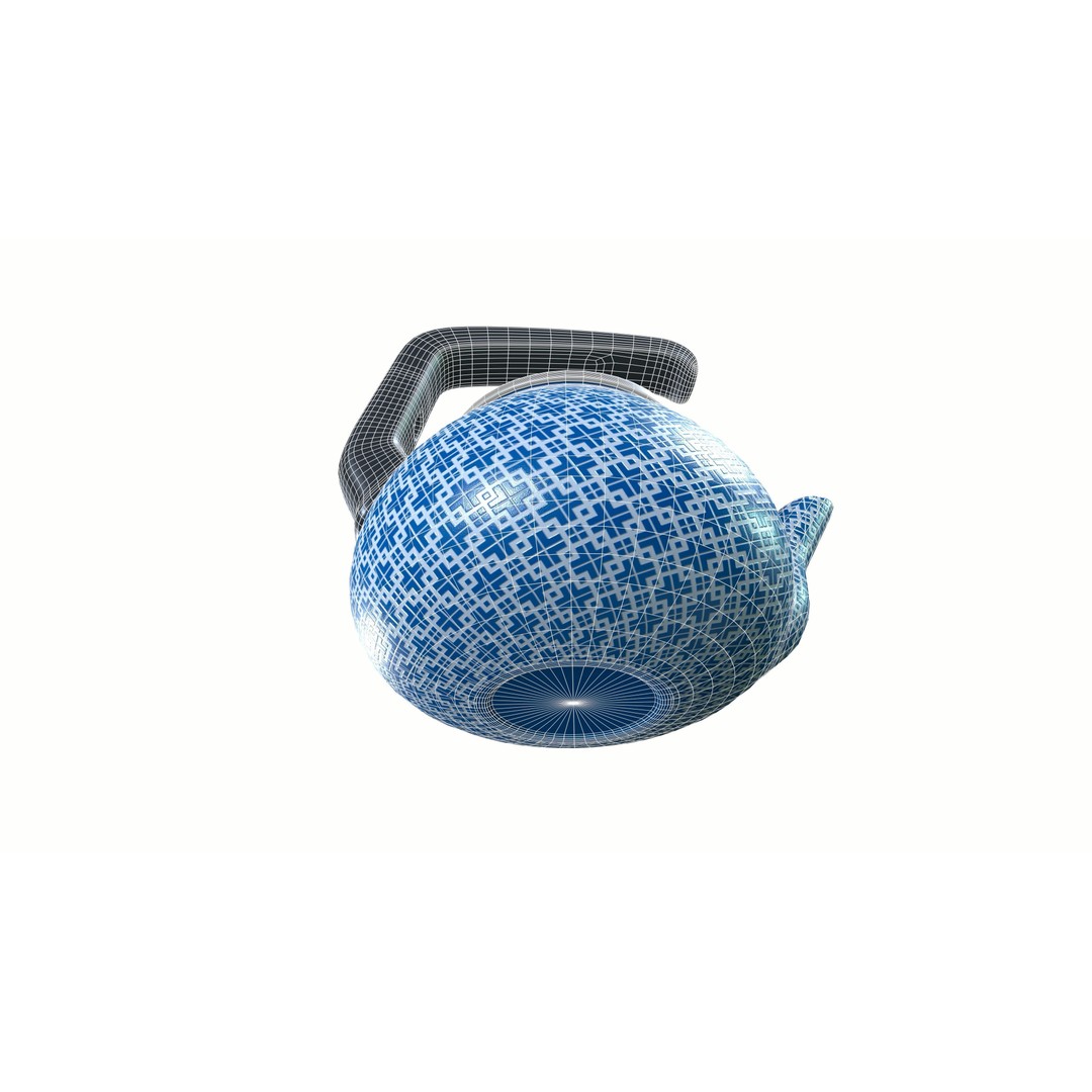 Teapot 3D Model – Elegant Ceramic Kitchenware with PBR Textures - View 7