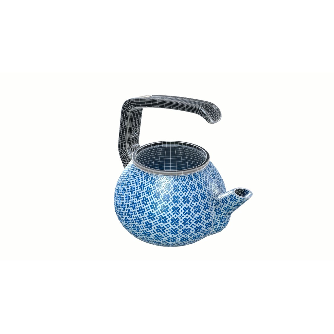 Teapot 3D Model – Elegant Ceramic Kitchenware with PBR Textures - View 9