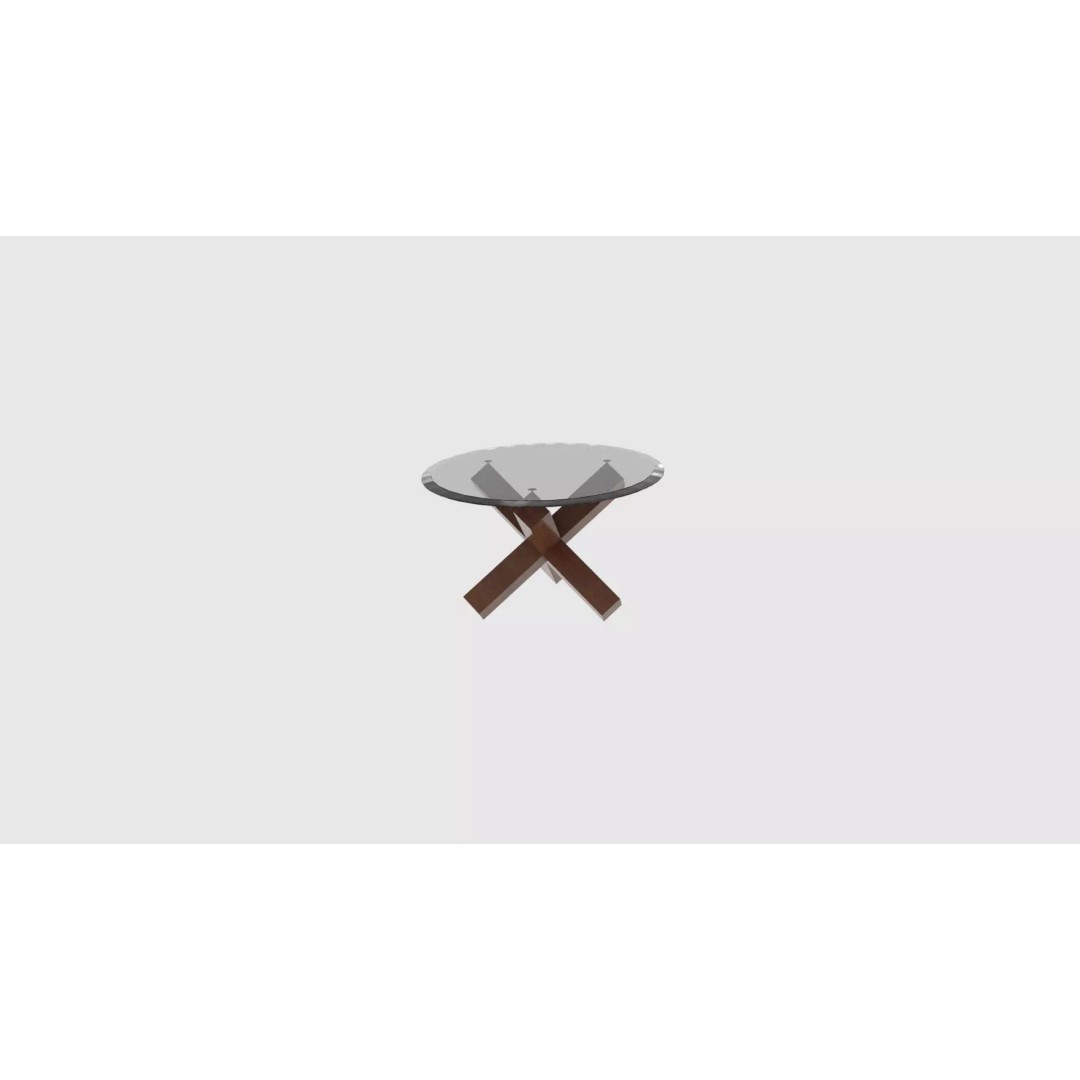 Glass Top Coffee Table 3D Model – Low Poly Modern Furniture for AR/VR - View 2