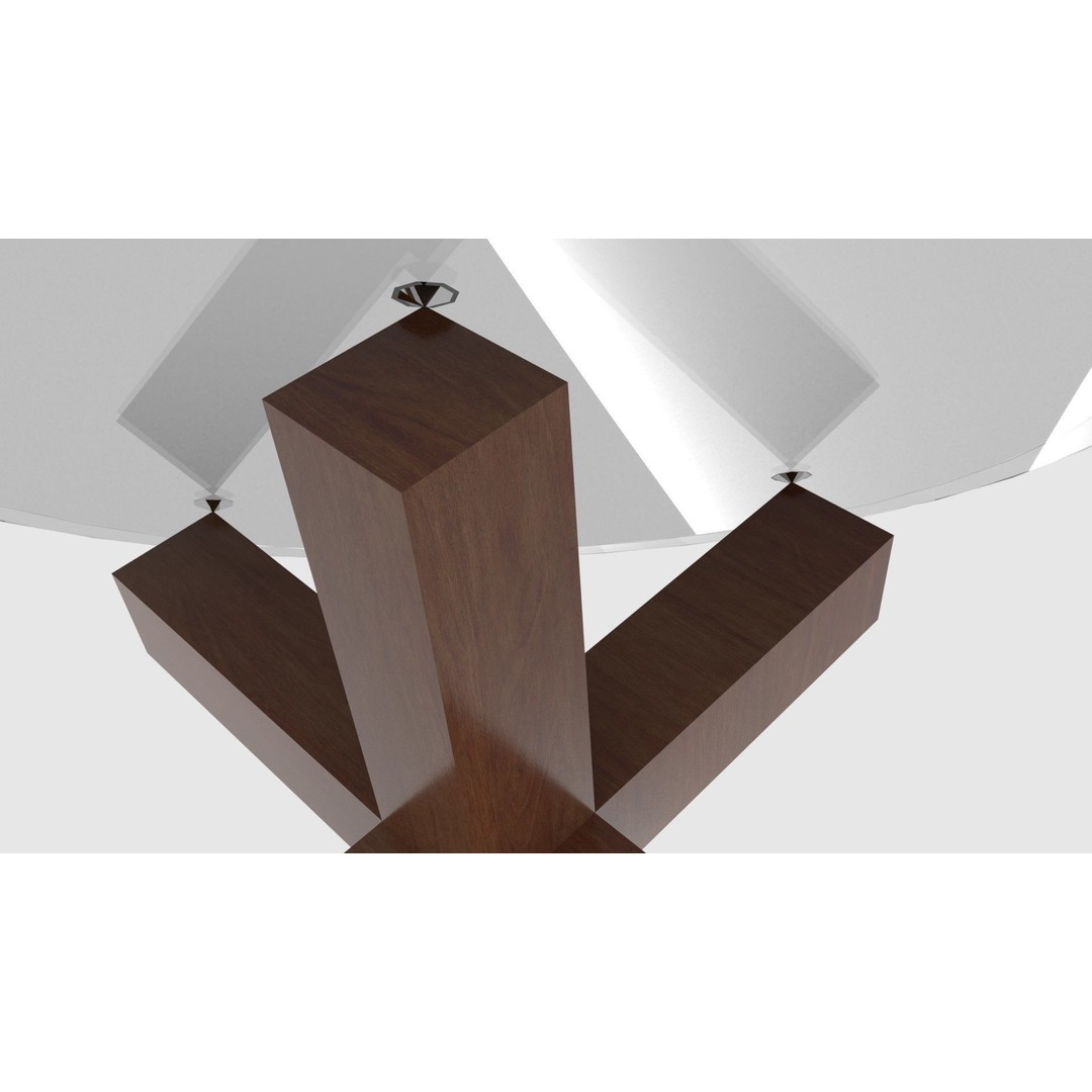 Glass Top Coffee Table 3D Model – Low Poly Modern Furniture for AR/VR - View 7