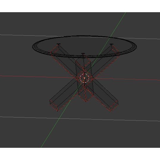 Glass Top Coffee Table 3D Model – Low Poly Modern Furniture for AR/VR - View 8