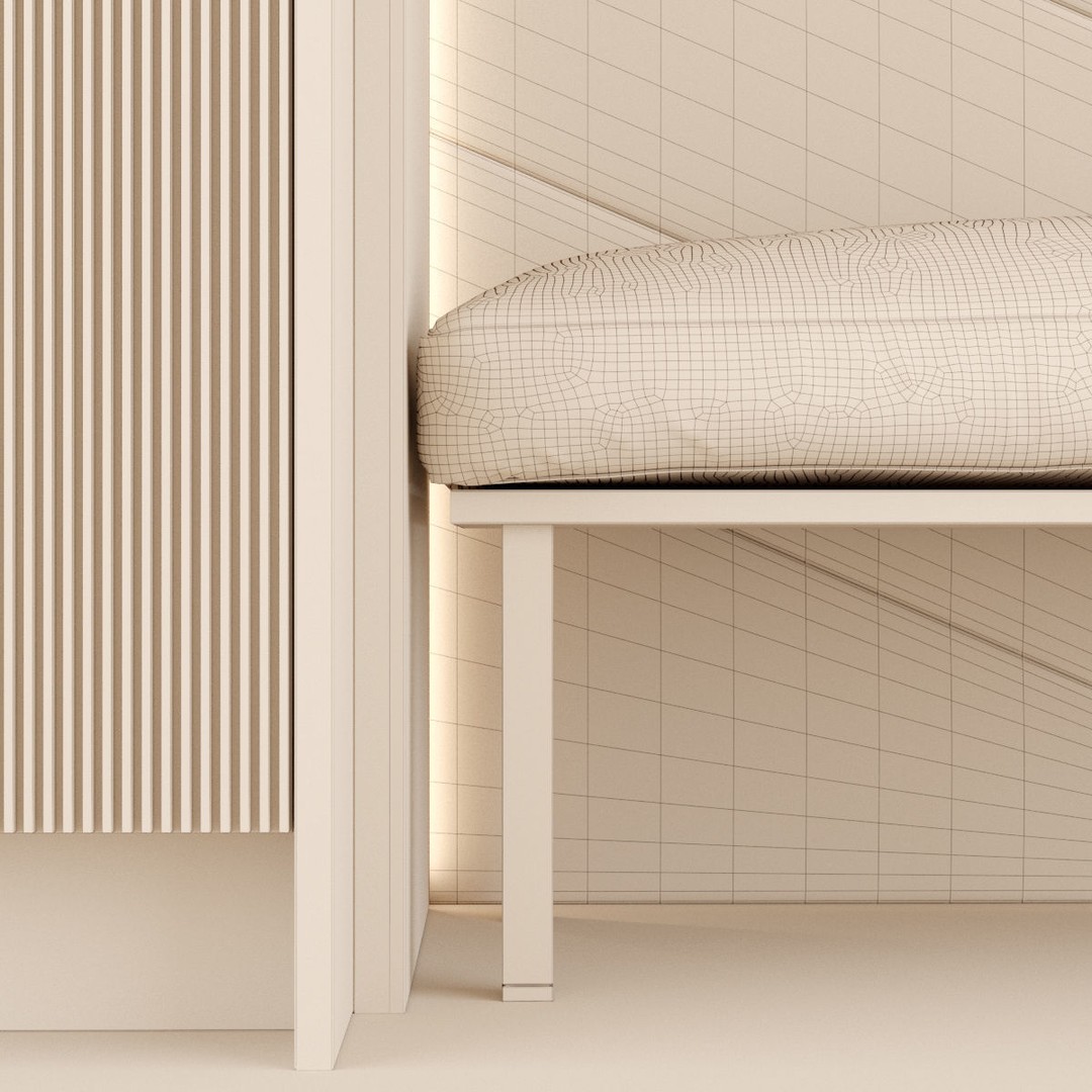 Hall Furniture 3D Model – Contemporary Wardrobe Set, FBX, OBJ
